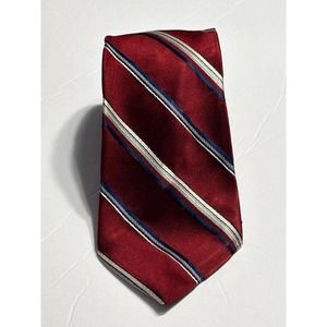 Mervyn's Men's Collection Maroon Striped Tie 1005 silk